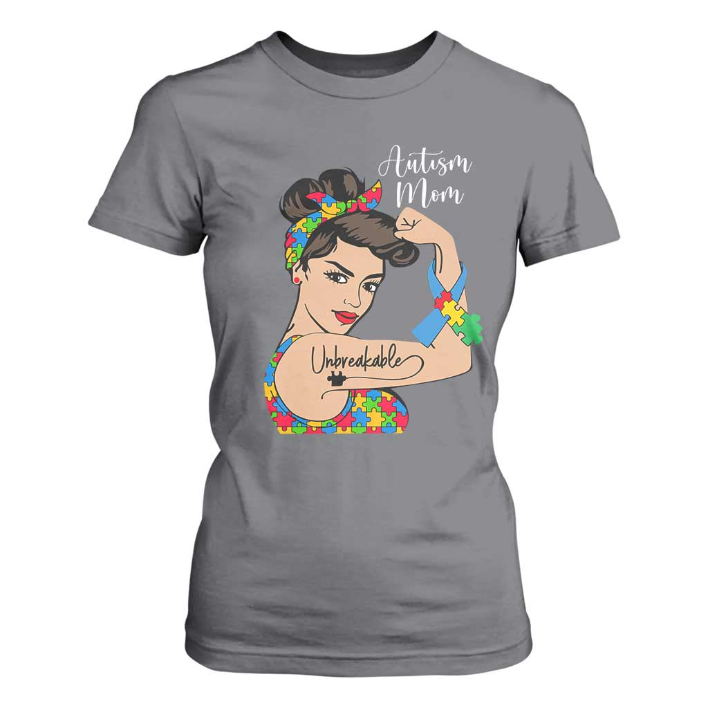 Autism Mom T Shirt For Women Unbreakable Woman TS01 Charcoal Printyourwear