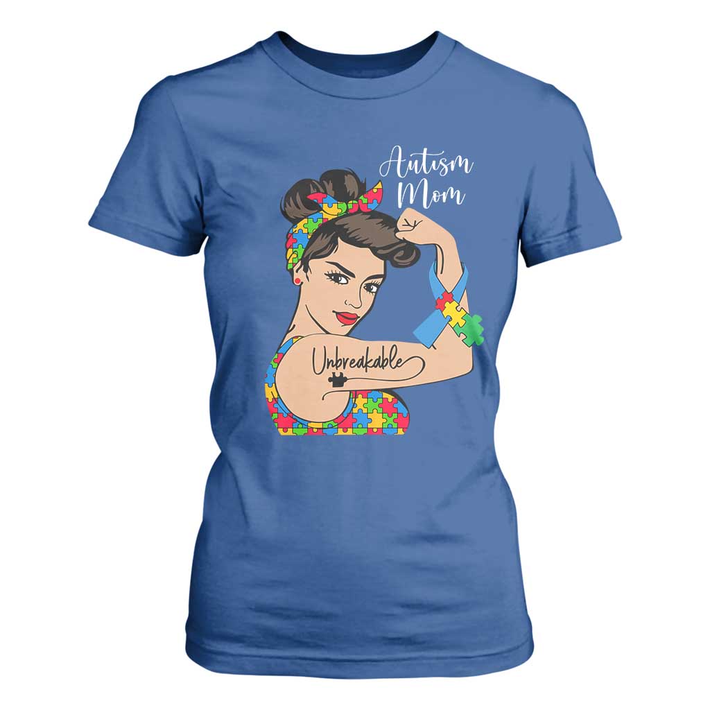 Autism Mom T Shirt For Women Unbreakable Woman TS01 Royal Blue Printyourwear