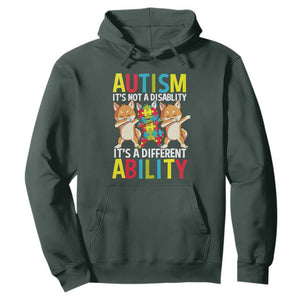 Dog Autism Awareness Hoodie It's Not A Disablity It's A Different Ability TS01 Dark Forest Green Printyourwear