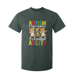Dog Autism Awareness T Shirt For Kid It's Not A Disablity It's A Different Ability TS01 Dark Forest Green Printyourwear