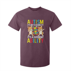 Dog Autism Awareness T Shirt For Kid It's Not A Disablity It's A Different Ability TS01 Maroon Printyourwear