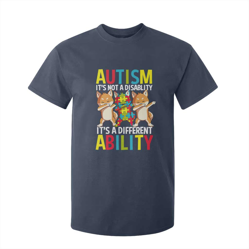 Dog Autism Awareness T Shirt For Kid It's Not A Disablity It's A Different Ability TS01 Navy Printyourwear