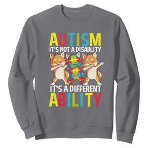 Dog Autism Awareness Sweatshirt It's Not A Disablity It's A Different Ability TS01 Charcoal Printyourwear