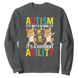 Dog Autism Awareness Sweatshirt It's Not A Disablity It's A Different Ability TS01 Dark Heather Printyourwear