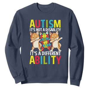 Dog Autism Awareness Sweatshirt It's Not A Disablity It's A Different Ability TS01 Navy Printyourwear