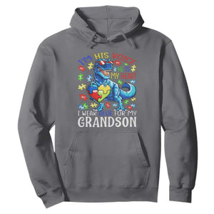 Autism Grandma Hoodie I Am His Voice He Is My Heart I Wear Blue For My Grandson TS01 Charcoal Printyourwear