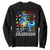 Autism Grandma Sweatshirt I Am His Voice He Is My Heart I Wear Blue For My Grandson TS01 Black Printyourwear