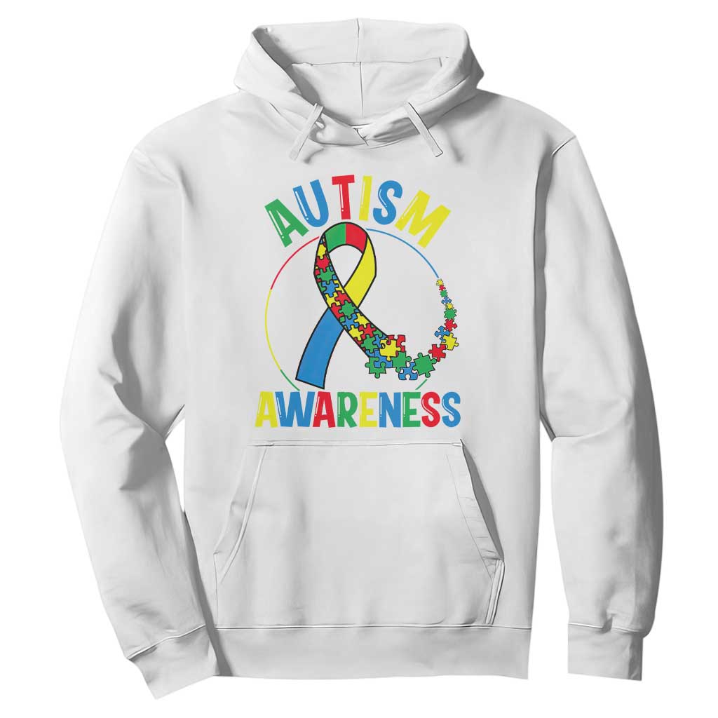 Autism Awareness Hoodie Spectrum Ribbon TS01 White Printyourwear