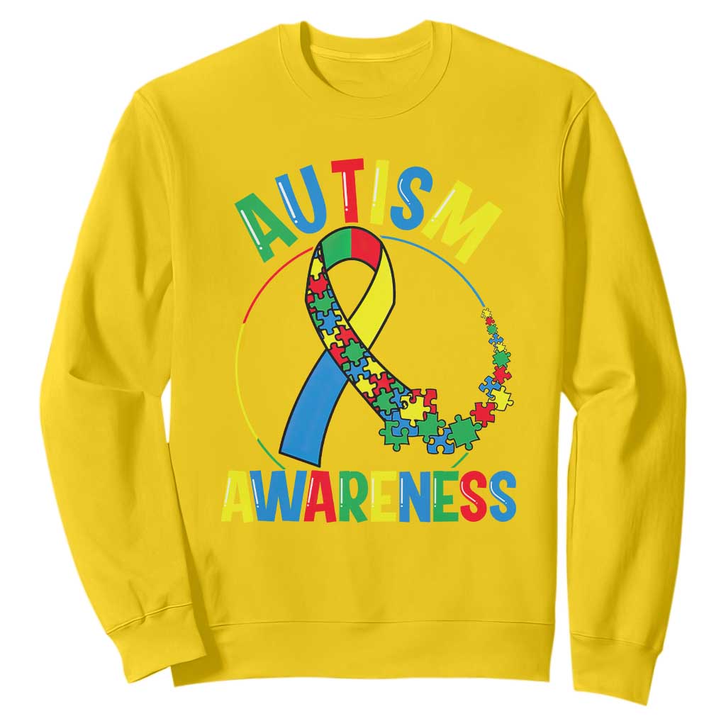 Autism Awareness Sweatshirt Spectrum Ribbon TS01 Daisy Printyourwear
