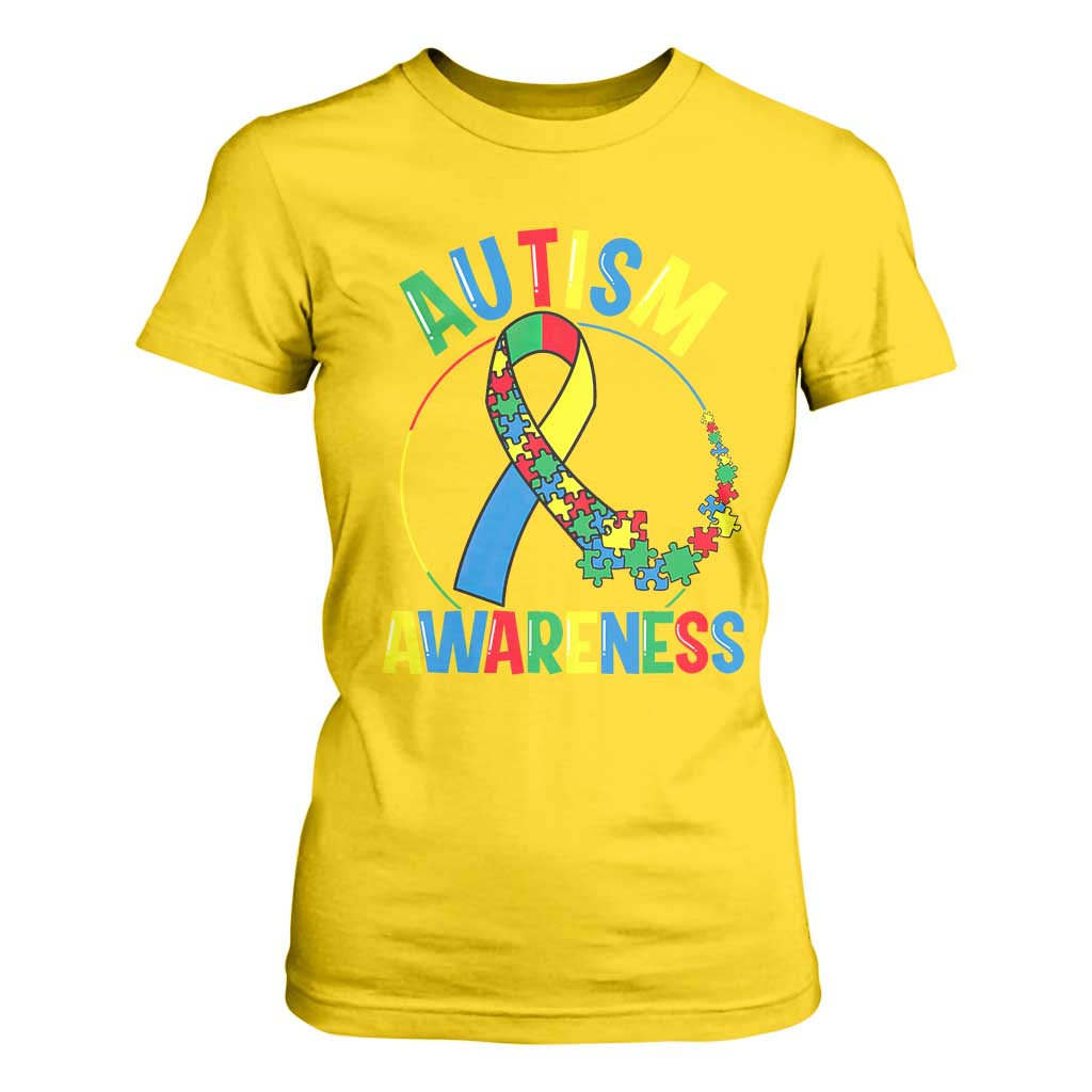 Autism Awareness T Shirt For Women Spectrum Ribbon TS01 Daisy Printyourwear