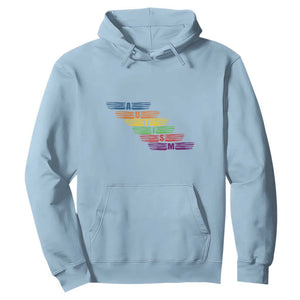 Embrace Autism Hoodie Love Support Spectrum Typography TS01 Light Blue Printyourwear