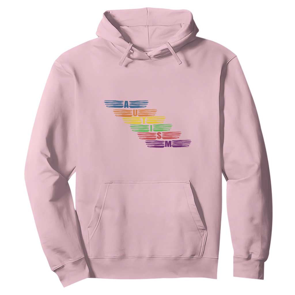 Embrace Autism Hoodie Love Support Spectrum Typography TS01 Light Pink Printyourwear