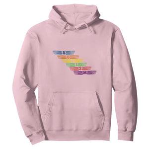 Embrace Autism Hoodie Love Support Spectrum Typography TS01 Light Pink Printyourwear