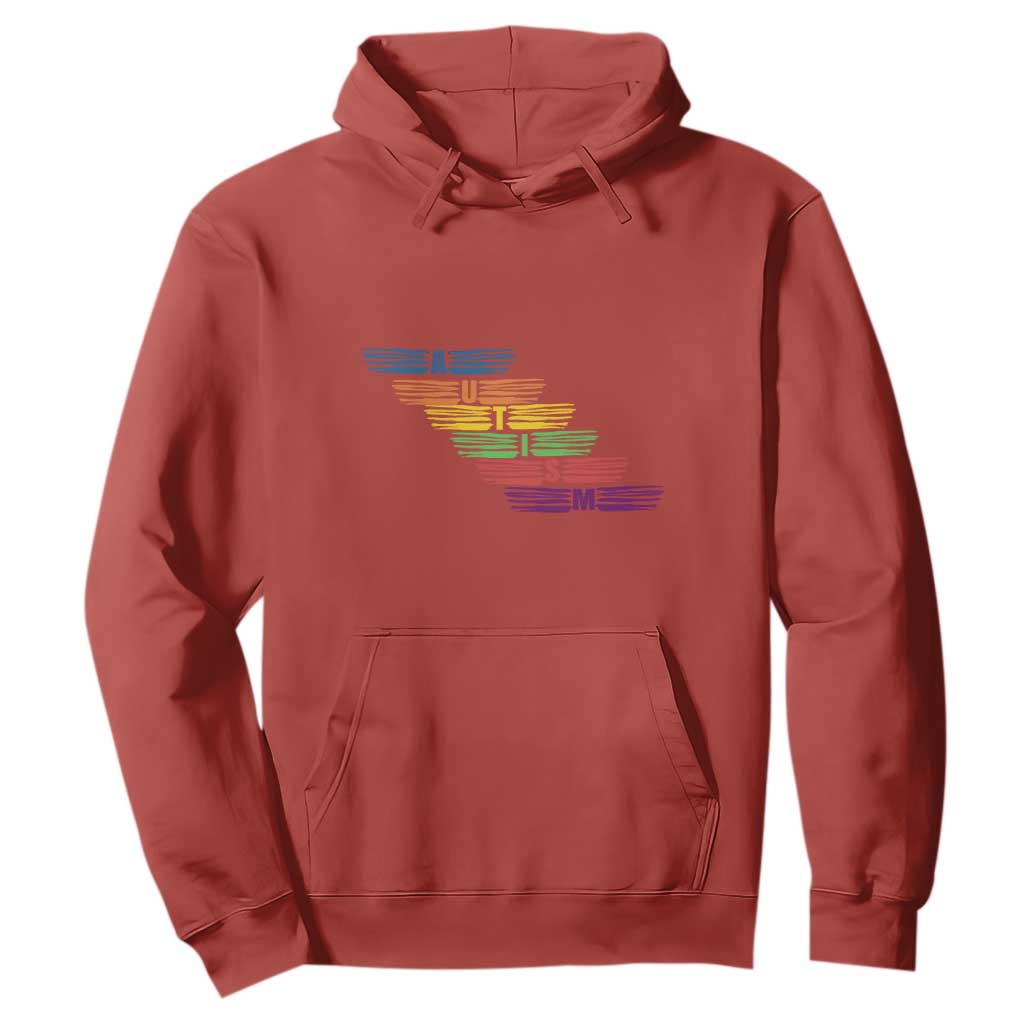 Embrace Autism Hoodie Love Support Spectrum Typography TS01 Red Printyourwear
