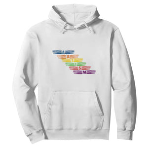 Embrace Autism Hoodie Love Support Spectrum Typography TS01 White Printyourwear