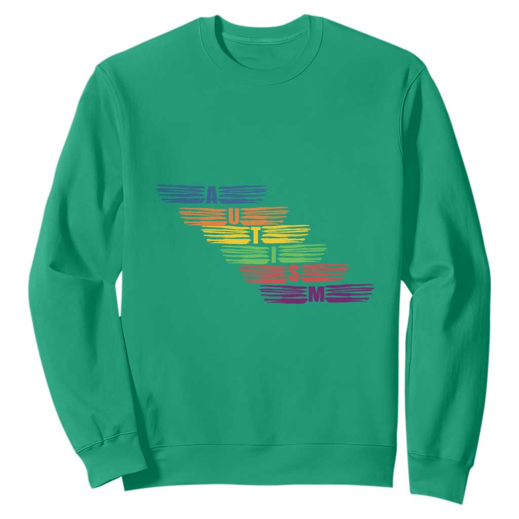 Embrace Autism Sweatshirt Love Support Spectrum Typography TS01 Irish Green Printyourwear