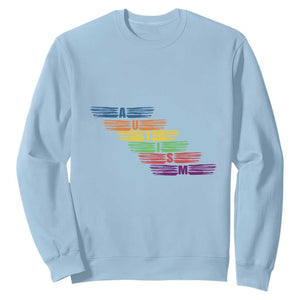 Embrace Autism Sweatshirt Love Support Spectrum Typography TS01 Light Blue Printyourwear