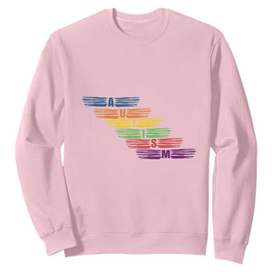 Embrace Autism Sweatshirt Love Support Spectrum Typography TS01 Light Pink Printyourwear