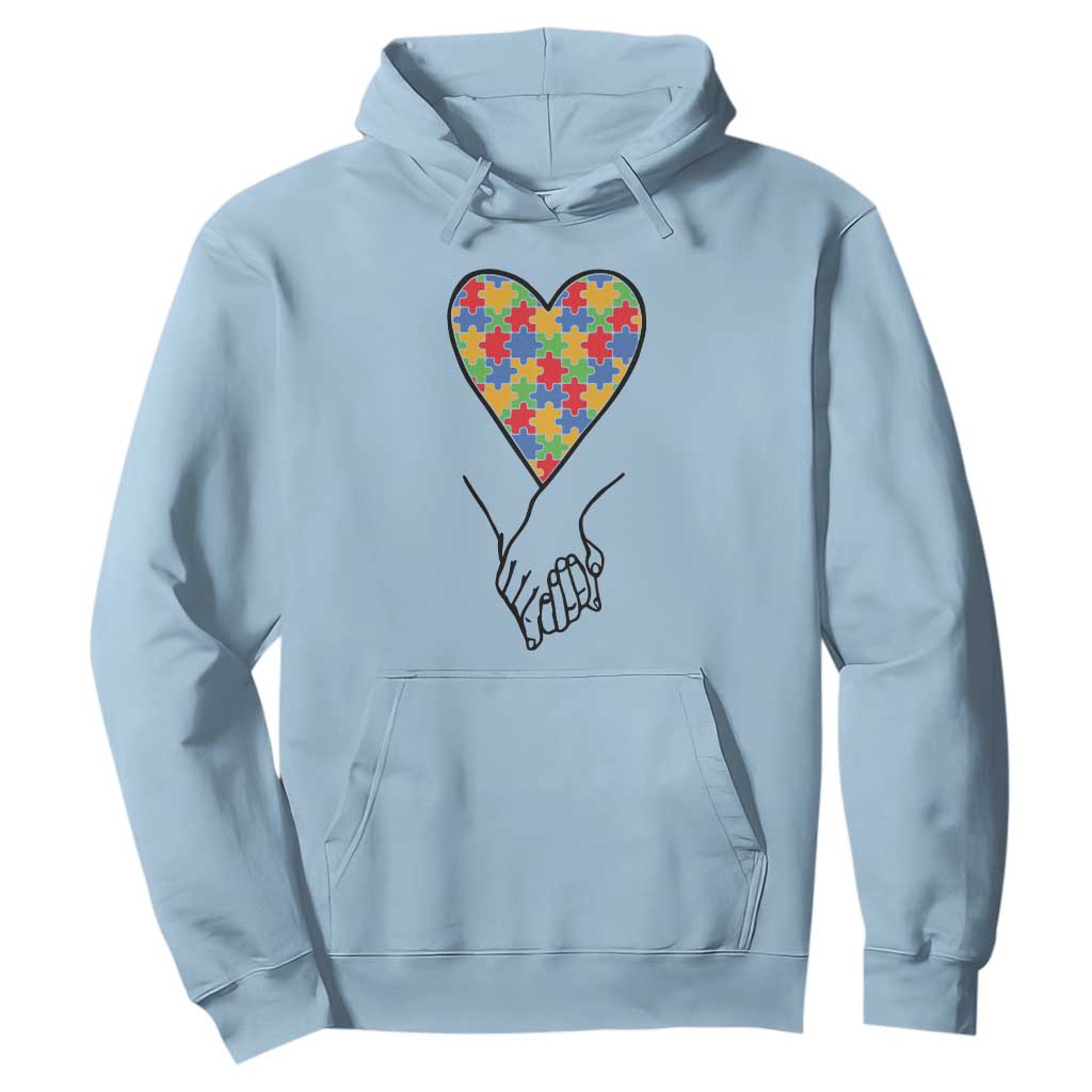 Heart Autism Awareness Hoodie Spectrum Puzzle Piece Together Love Support TS01 Light Blue Printyourwear