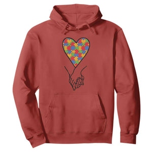 Heart Autism Awareness Hoodie Spectrum Puzzle Piece Together Love Support TS01 Red Printyourwear