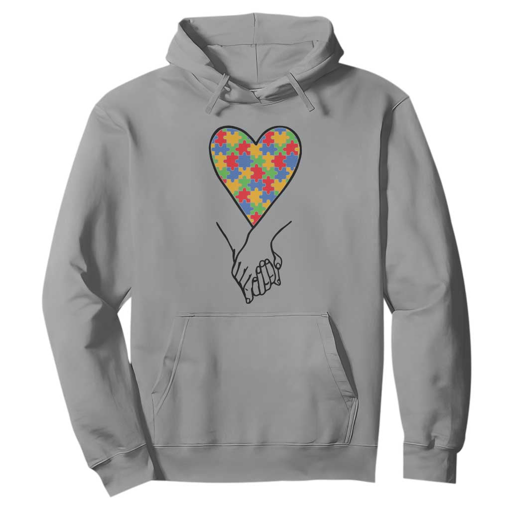 Heart Autism Awareness Hoodie Spectrum Puzzle Piece Together Love Support TS01 Sport Gray Printyourwear