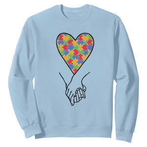 Heart Autism Awareness Sweatshirt Spectrum Puzzle Piece Together Love Support TS01 Light Blue Printyourwear