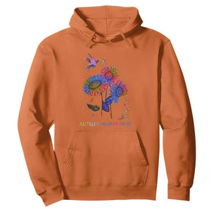 Autism Awareness Hoodie Colorful Sunflower With Bird Spectrum Ribbon TS01 Orange Printyourwear