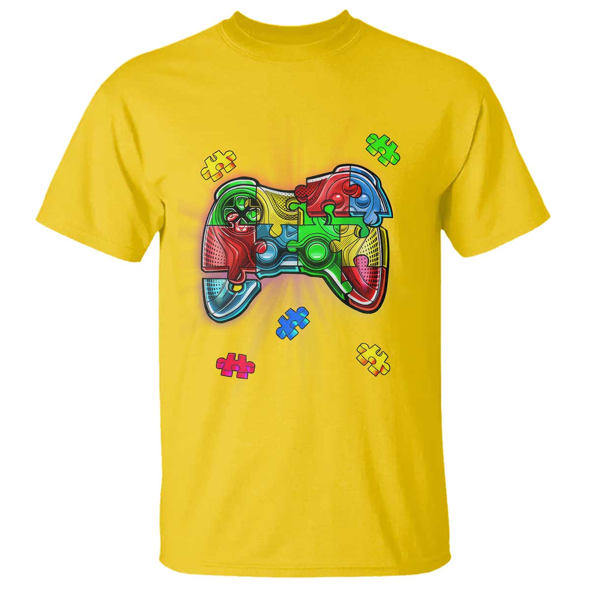 Autism Awareness Gamer T Shirt Video Game Control Puzzle Piece TS01 Daisy Printyourwear