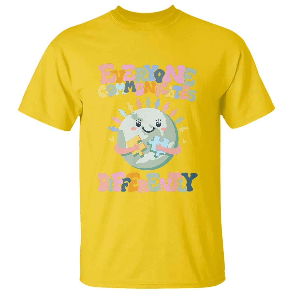 Autism Acceptance T Shirt Everyone Communicates Differently Embrace Autism Be Kind TS01 Daisy Printyourwear