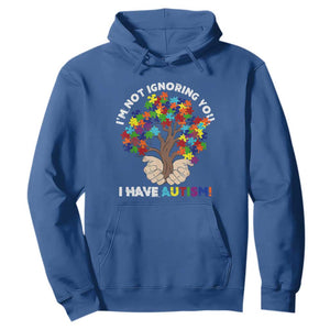 I'm Not Ignoring You I Have Autism Hoodie Puzzle Tree TS01 Royal Blue Printyourwear