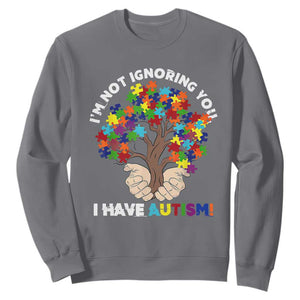 I'm Not Ignoring You I Have Autism Sweatshirt Puzzle Tree TS01 Charcoal Printyourwear