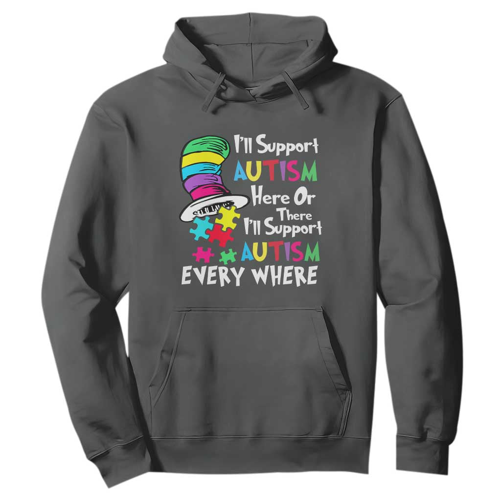 Autism Awarenes Hoodie I'll Support Autism Every Where TS01 Dark Heather Printyourwear