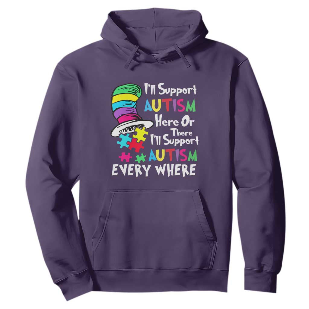 Autism Awarenes Hoodie I'll Support Autism Every Where TS01 Purple Printyourwear