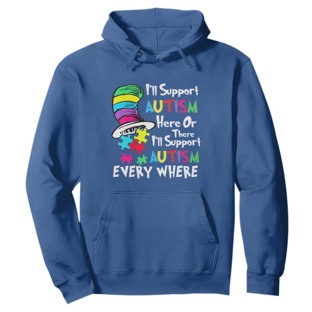 Autism Awarenes Hoodie I'll Support Autism Every Where TS01 Royal Blue Printyourwear