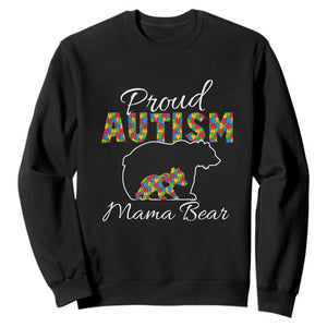 Proud Autism Mom Sweatshirt Mama Bear TS01 Black Printyourwear