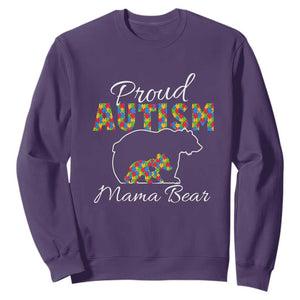 Proud Autism Mom Sweatshirt Mama Bear TS01 Purple Printyourwear