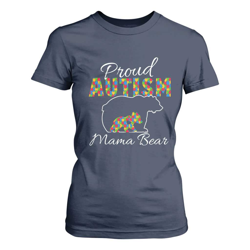 Proud Autism Mom T Shirt For Women Mama Bear TS01 Navy Printyourwear
