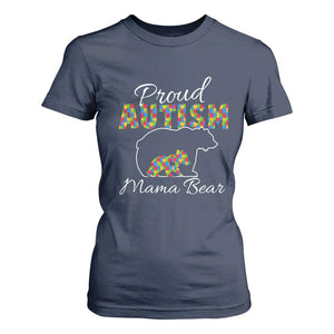 Proud Autism Mom T Shirt For Women Mama Bear TS01 Navy Printyourwear