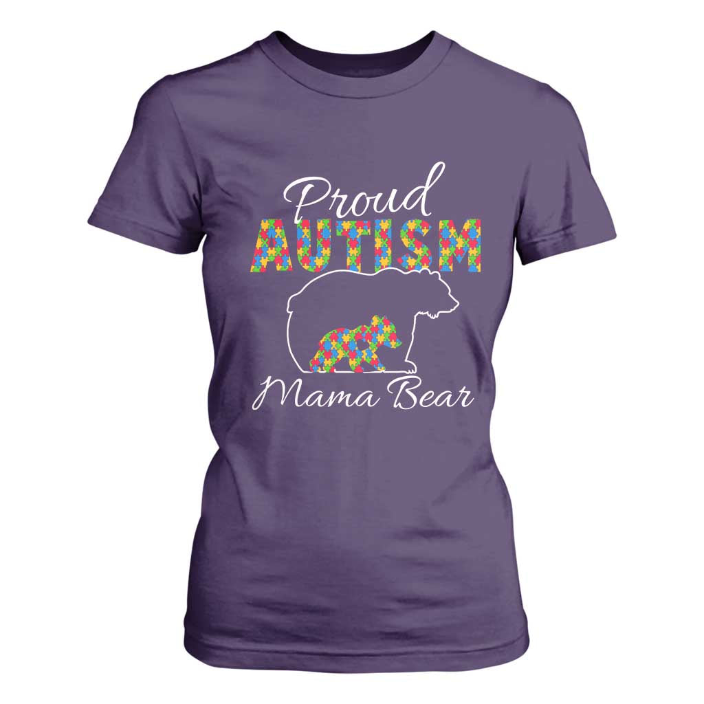 Proud Autism Mom T Shirt For Women Mama Bear TS01 Purple Printyourwear