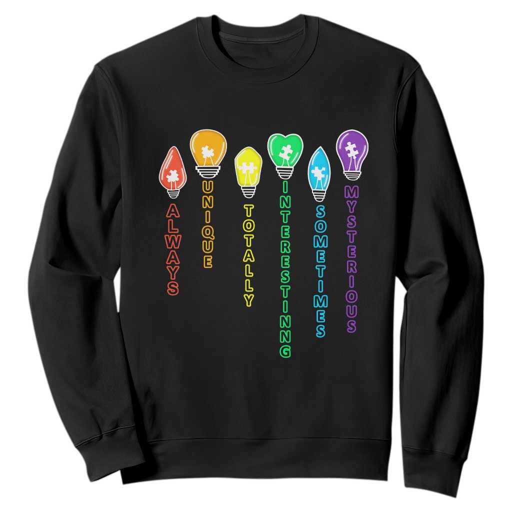 Autism Definition Sweatshirt Always Unique Totally Interesting Sometimes Mysterious TS01 Black Printyourwear