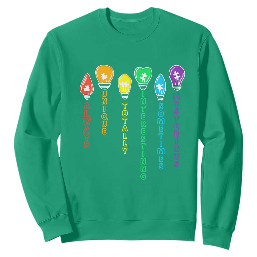 Autism Definition Sweatshirt Always Unique Totally Interesting Sometimes Mysterious TS01 Irish Green Printyourwear