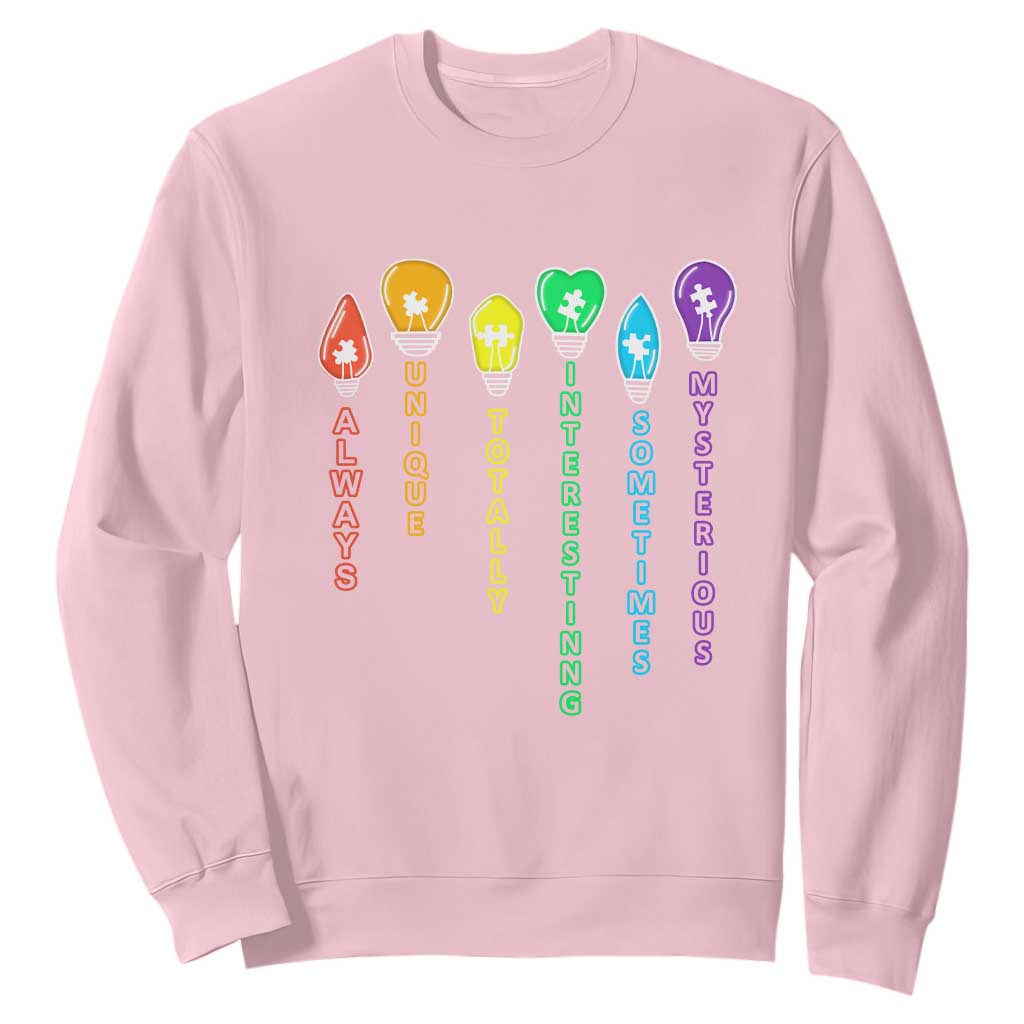 Autism Definition Sweatshirt Always Unique Totally Interesting Sometimes Mysterious TS01 Light Pink Printyourwear