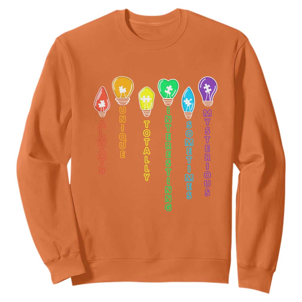 Autism Definition Sweatshirt Always Unique Totally Interesting Sometimes Mysterious TS01 Orange Printyourwear
