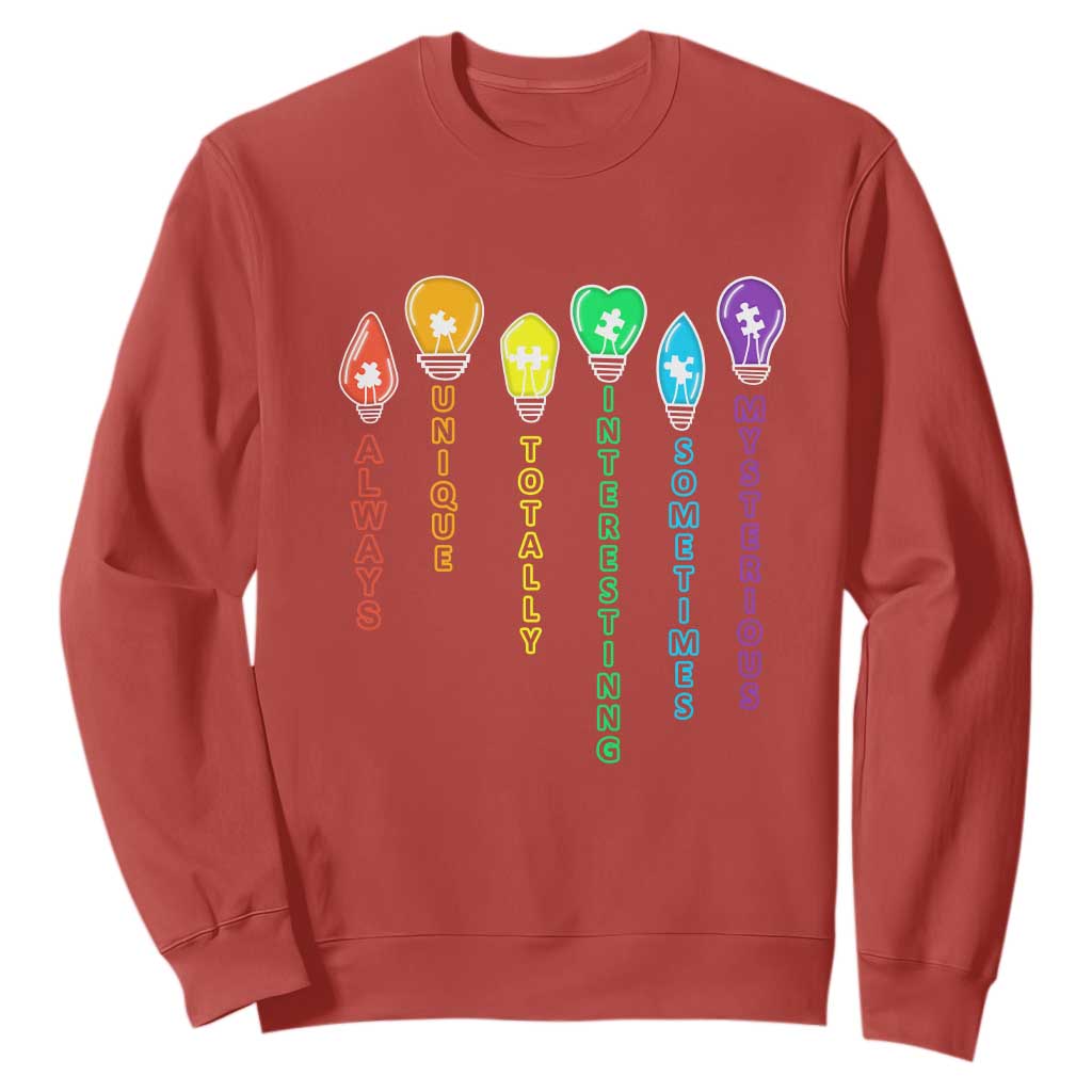 Autism Definition Sweatshirt Always Unique Totally Interesting Sometimes Mysterious TS01 Red Printyourwear