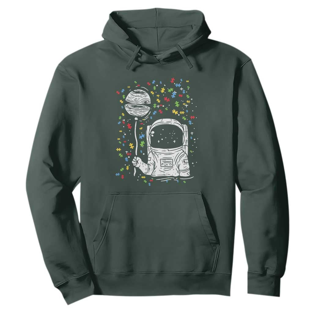 Astronaut Autism Hoodie TS01 Dark Forest Green Printyourwear