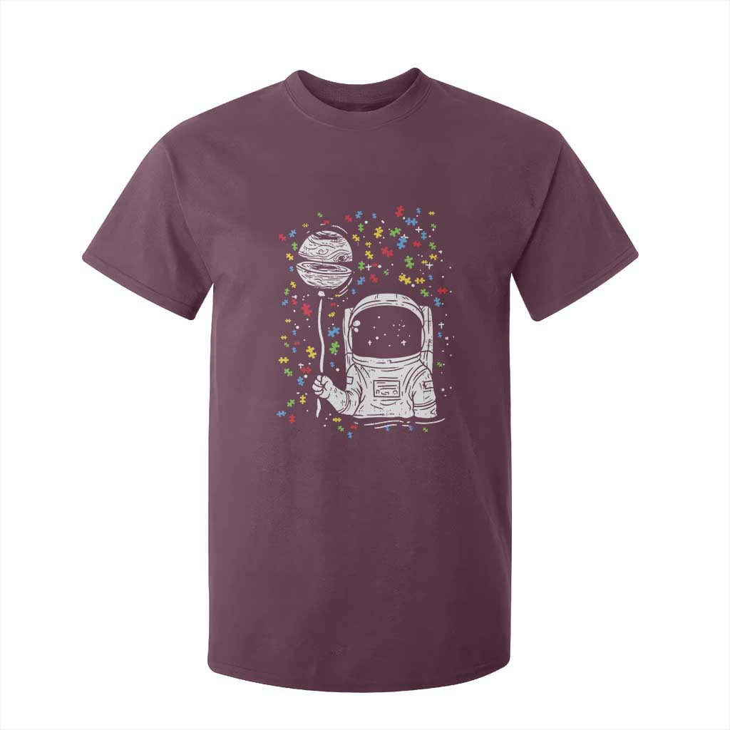 Astronaut Autism T Shirt For Kid TS01 Maroon Printyourwear