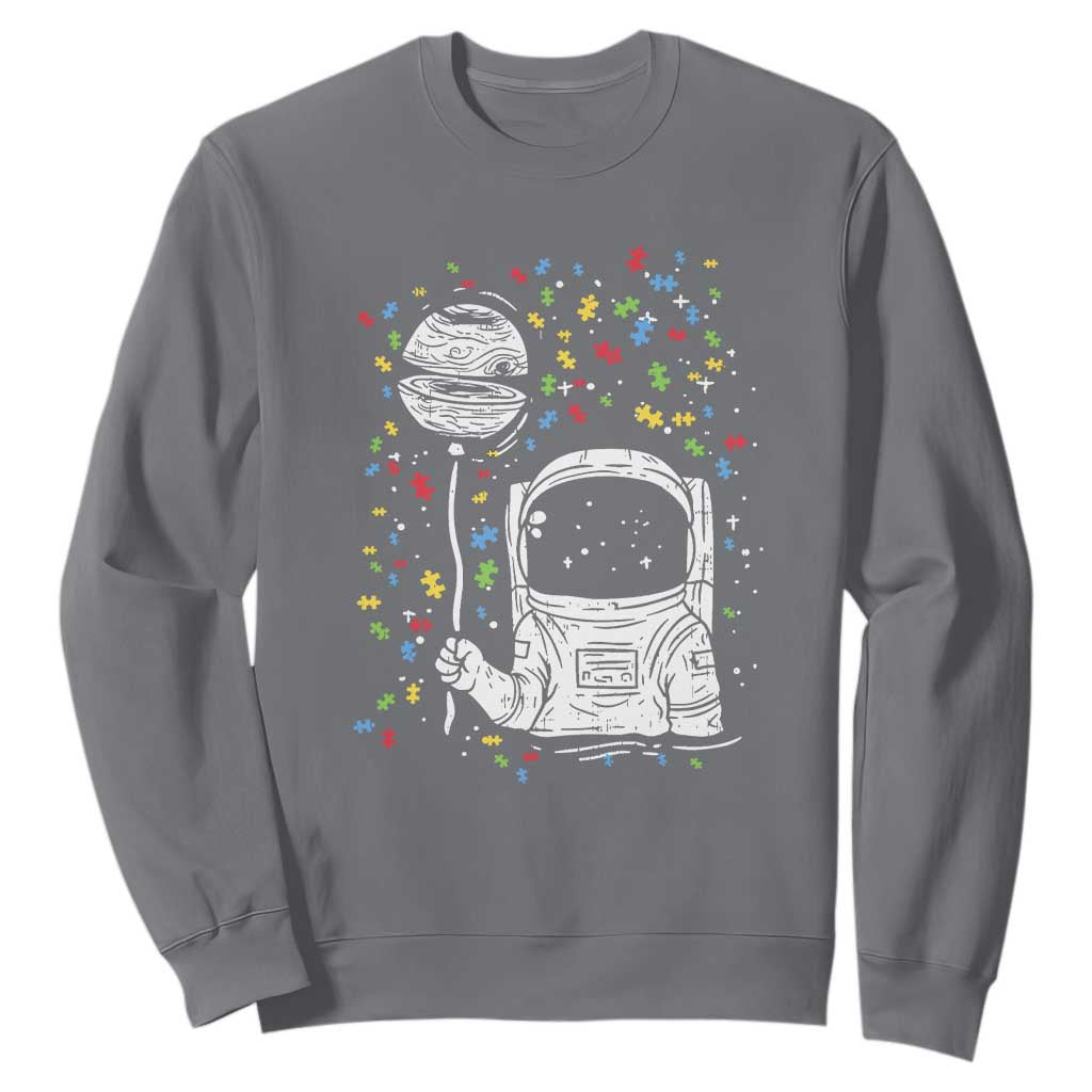 Astronaut Autism Sweatshirt TS01 Charcoal Printyourwear