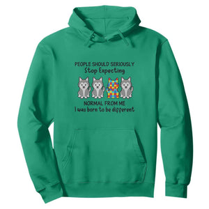 Cute Dog Autism Hoodie People Should Seriously Stop Expecting I Was Born To Be Different TS01 Irish Green Printyourwear