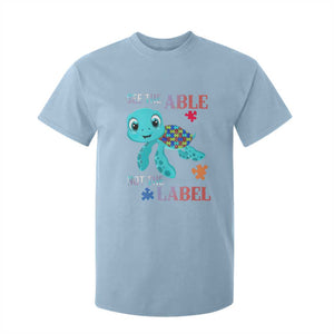Turtle Autism T Shirt For Kid See The Able Not The Label Puzzle Pieces TS01 Light Blue Printyourwear