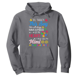 Autism Grandma Hoodie This Boy Will Always Have A Piece Of My Heart He Calls Me Mimi Autism Awareness TS01 Charcoal Printyourwear